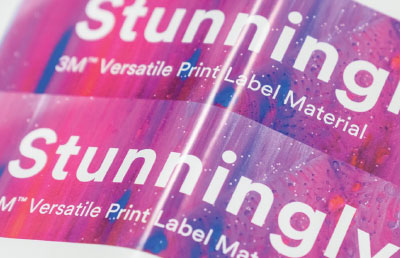 vibrant print on label